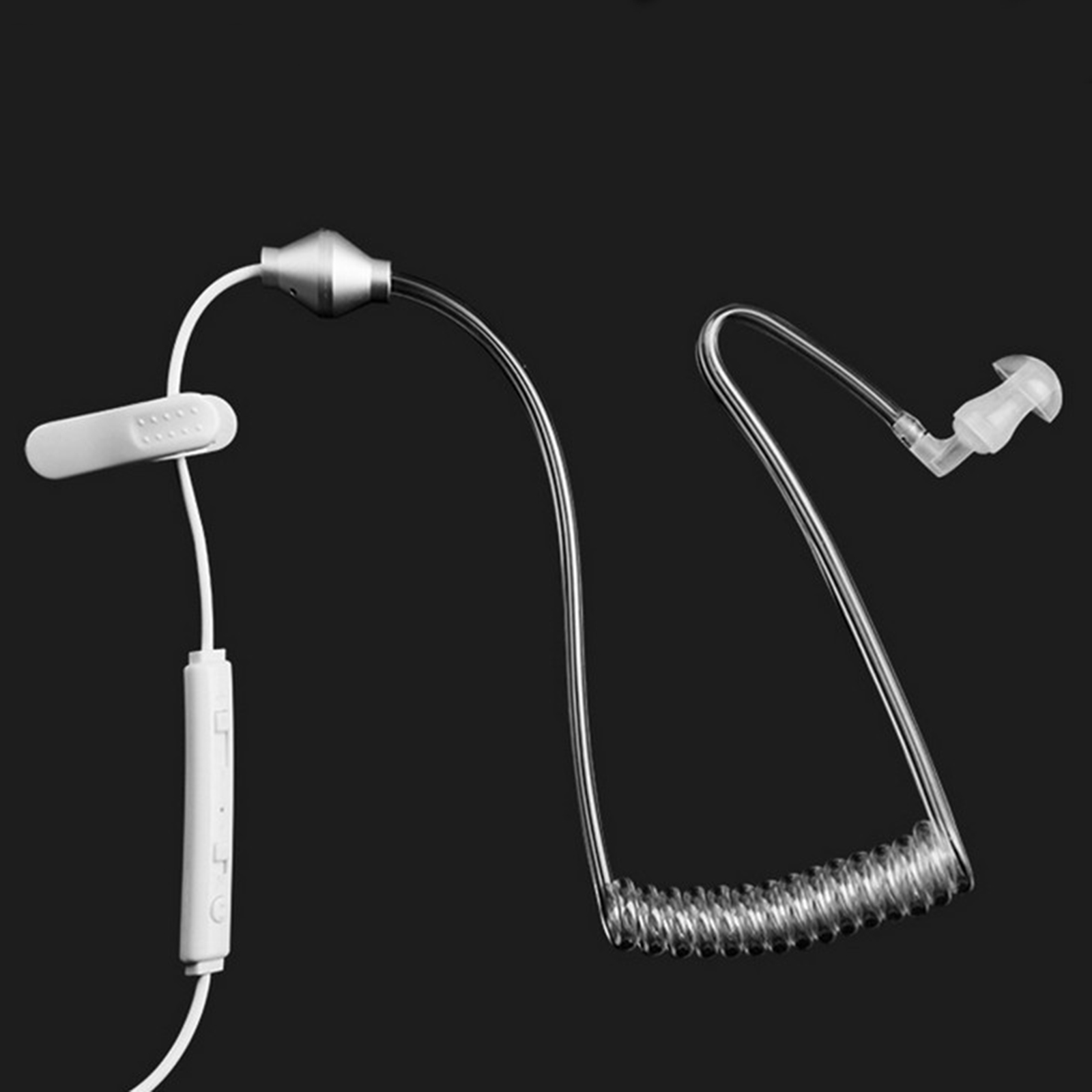 Anti-Straling Mono Oortelefoon 3.5Mm Stereo Akoestische Holle Buis Bedraad Oortje Handsfree Met Mic Headsets lichtgewicht