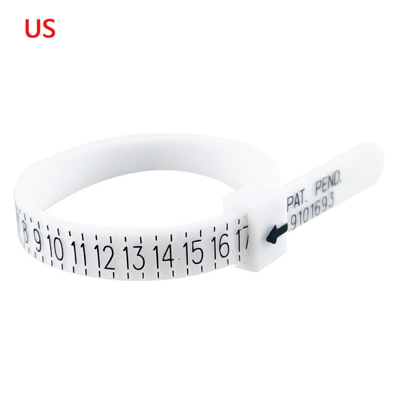 Ring sizer mått uk/us/jp/eu fingermått mätare män och kvinnors storlekar az smycken verktyg utrustning mjuka ring mätverktyg: Vit-oss