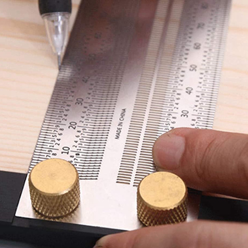 Precision Marking T-Rule Stainless Steel T Type Hole Ruler Scribing Gauge Marking Measuring Tool With Automatic Pencil