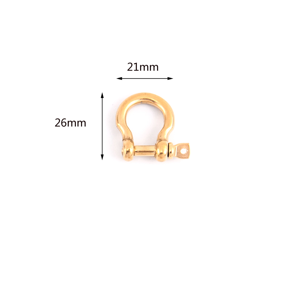Edelstahl Schraube Klettern Getriebe Karabiner Schnell Links Sicherheit Snap Haken für Luxus Hängen Ketten Anhänger Schmuck Machen: Horseshoe21x26-Gold