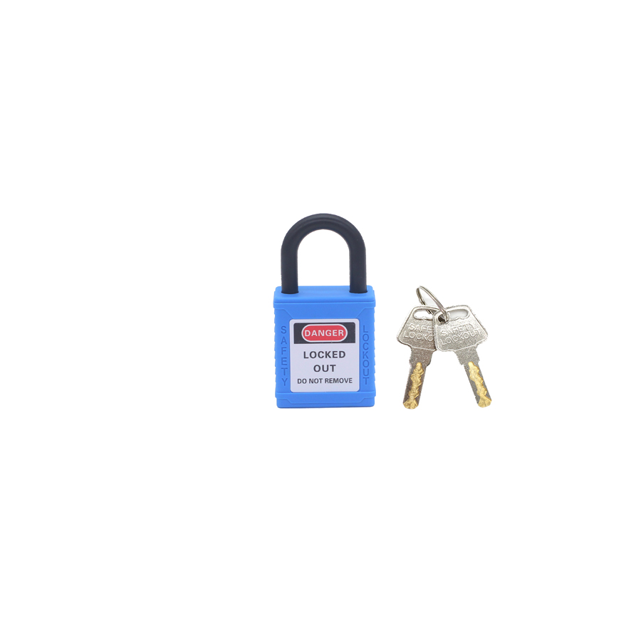 Loto lockout industriële beveiliging hangslot 25mm nylon beugel geschikt voor toepassingen industrialesy electricas lockout tagout: Hemelsblauw