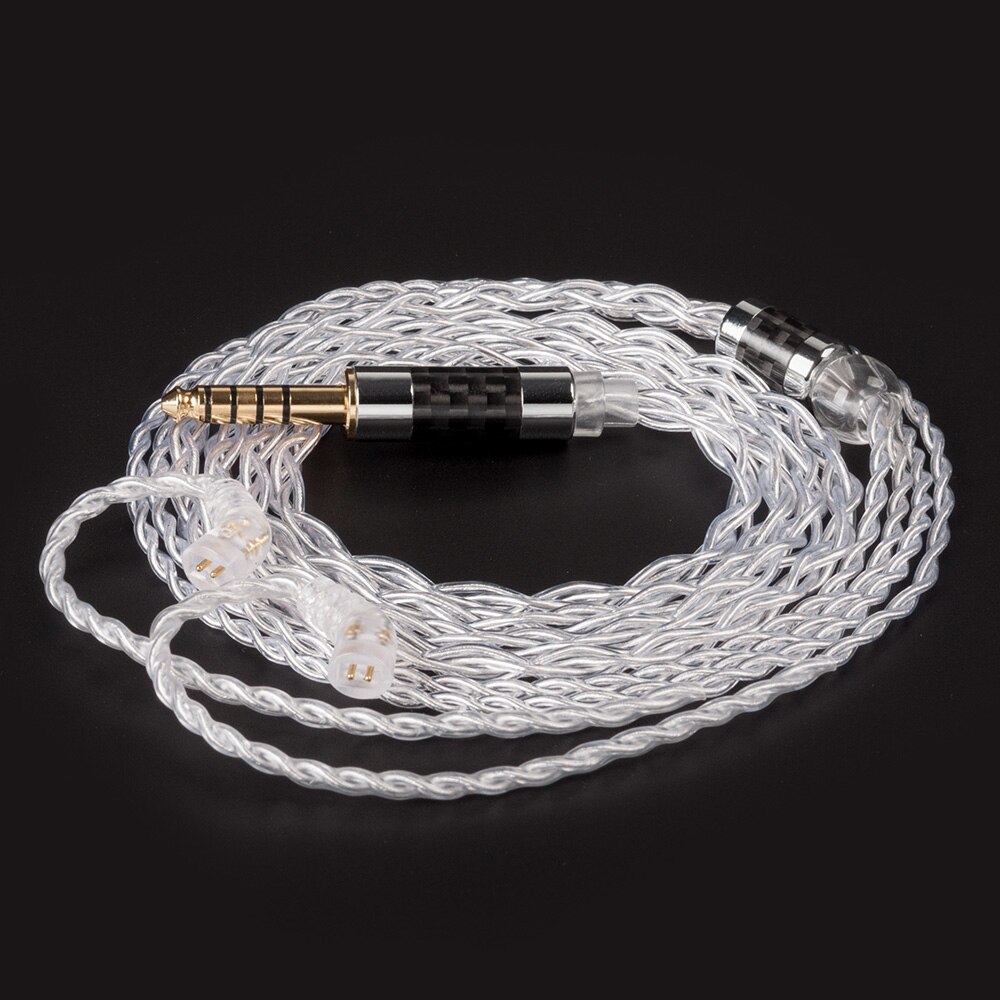 Yinyoo 4 Core Upgrade Verzilverd Kabel 2.5/3.5/4.4Mm Gebalanceerde Kabel Voor Blon BL-03 BL-05 BL05 zsn Pro ZS1O Pro: 4.4mm clear for bl05