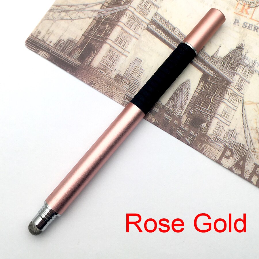 5pcs 2 in 1 Multi-function Touch Screen Pen Universal High Precision Capacitive Fiber Fine Point Disc Stylus for PhoneTablet: rose gold