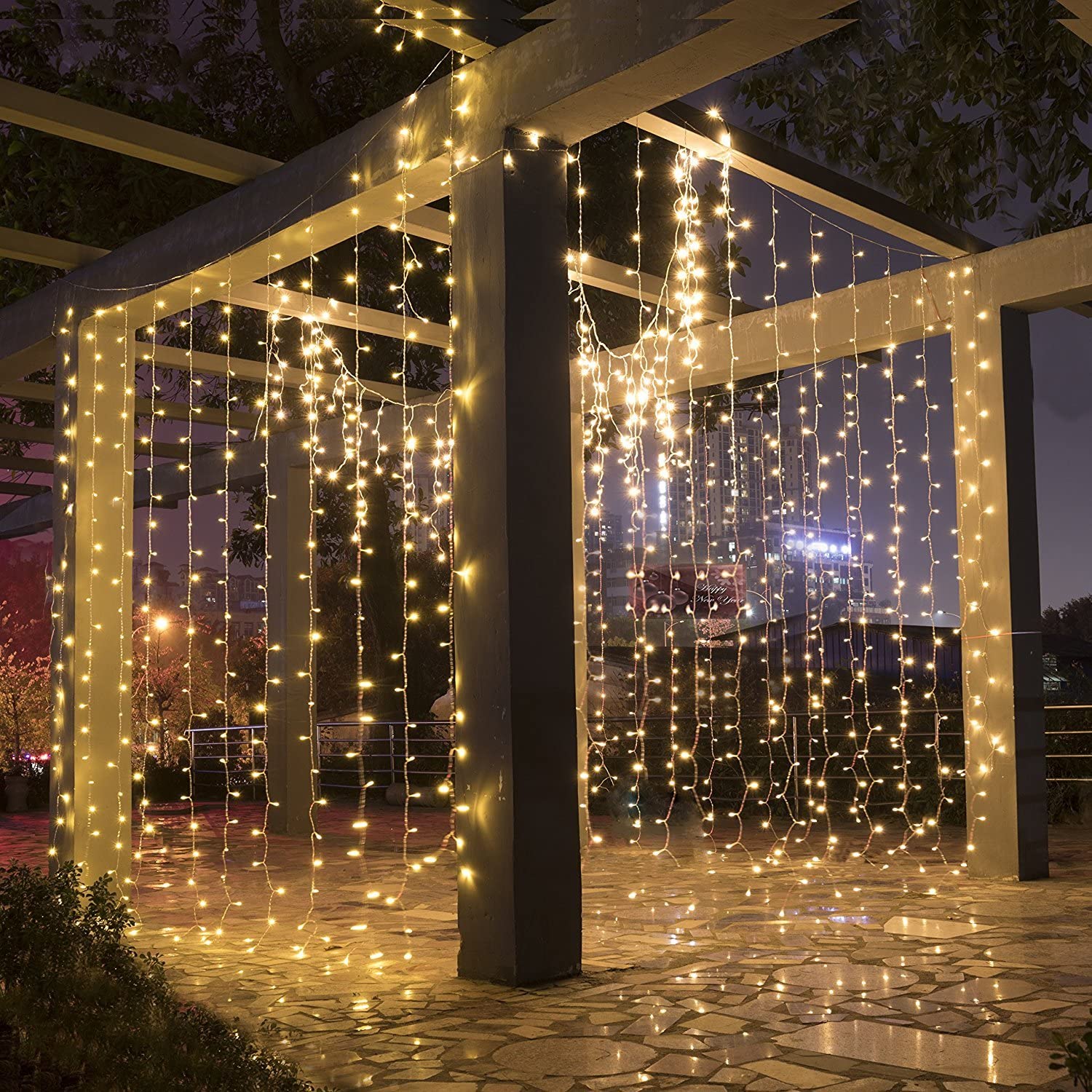 Led istap gardin lyskæde julelys guirlande til juleår bryllup hjem værelse terrasse fest dekoration