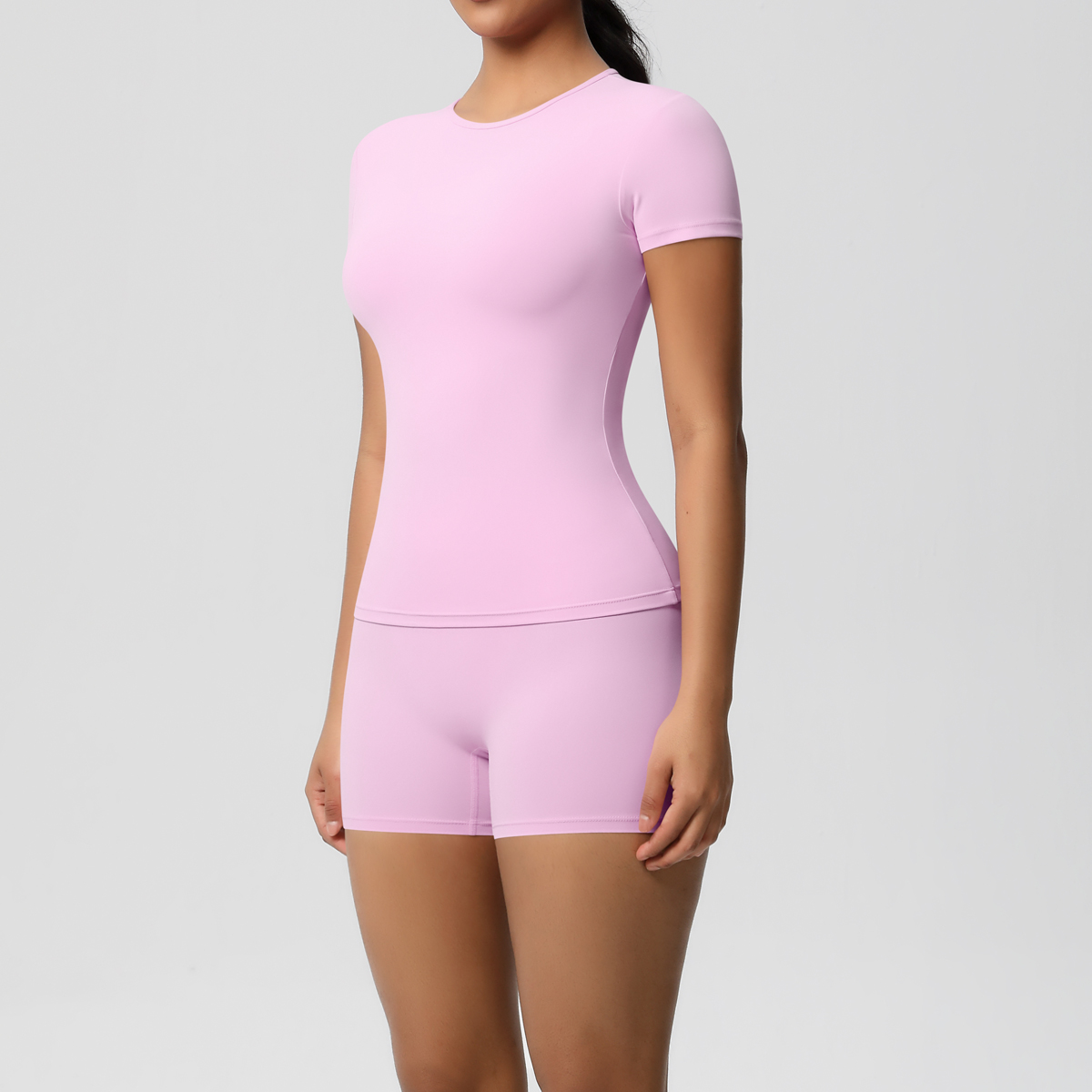 2 -delat yogaset gymkläder sportkläder yogadräkter för kvinnor fitness kortärmad crop top träningsdräkter sport-bh gym