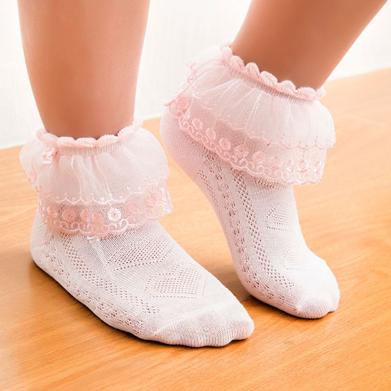 Frühling und Herbst Kinder Socken Dünne Mädchen Mesh Kurze Socke Schmetterling Spitze Atmungs Prinzessin Socken
