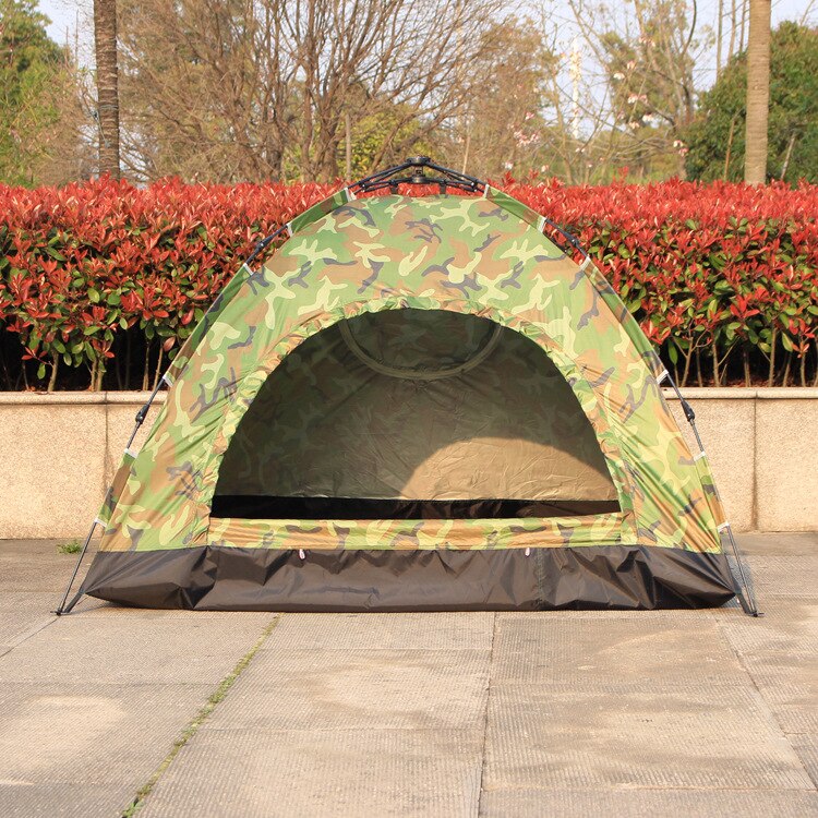 Outdoor automatic tent manual four people double single digital camouflage beach camping camping army tent: 2