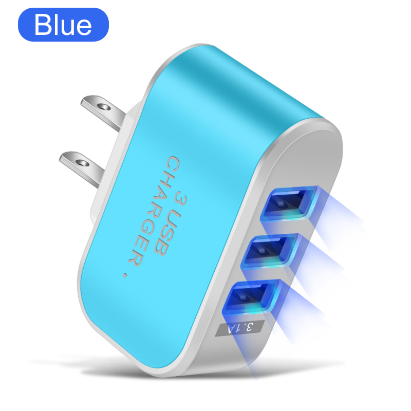 Tête de chargement multifonctionnelle à 3 Ports USB, 5V, 1a, chargeur de téléphone portable USB unique: Universel