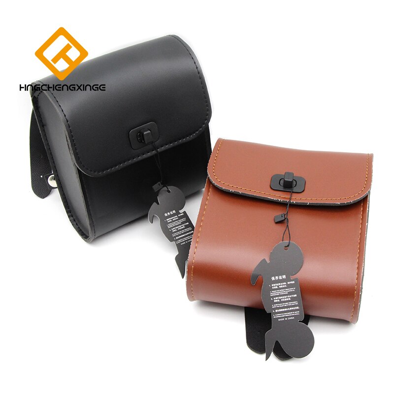 evomosa Sacoche de Selle de Moto, Motos en Cuir PU Rouleau d'outils Universel Sac Latéral étanche Sac de Rangement de Sangle de Fixation