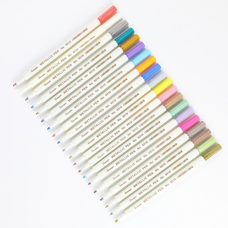 10 Kleuren Set Tekenen Schilderen Marker Pennen Metallic Pen Voor Zwart Papier Glas Hout Kunst Schoolbenodigdheden Briefpapier Handtekening Pen