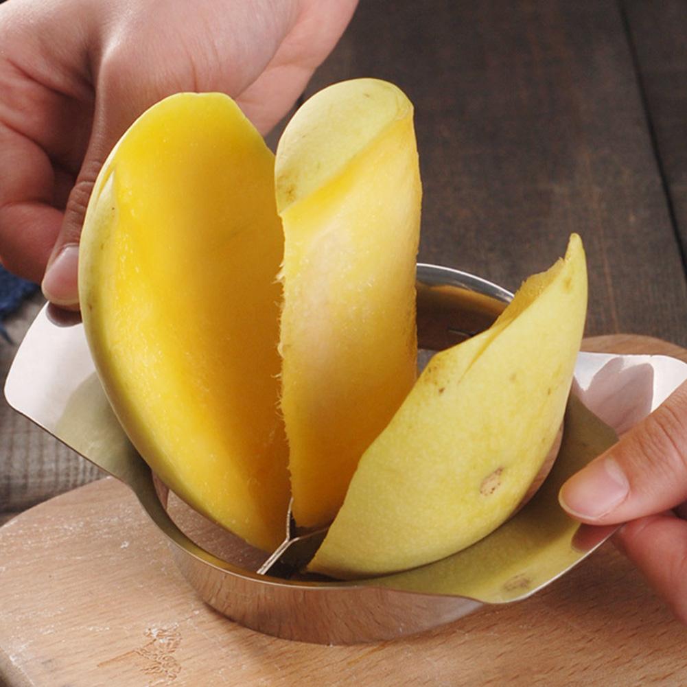 1pcs Stainless Steel Mango Cutter Mango Corer Remover Fruit Peeler Chopper Mango Cutter Pitter Slicer Kitchen Tool