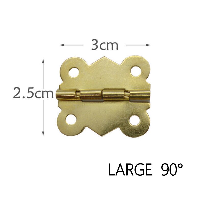 10 Stks/set 90/180 Graden Vlinder Kleine Scharnier Kast Hardware Accessoires Kant Scharnier Scharnier Houten Doos Дверные Аксессуары: 3x2.5cm 90