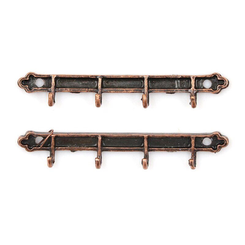 2pcs Bronze Color Metal Clothes Or Towel Rail Hanger Kitchen Accessories DIY doll house 1:12 Miniature Mini Furniture