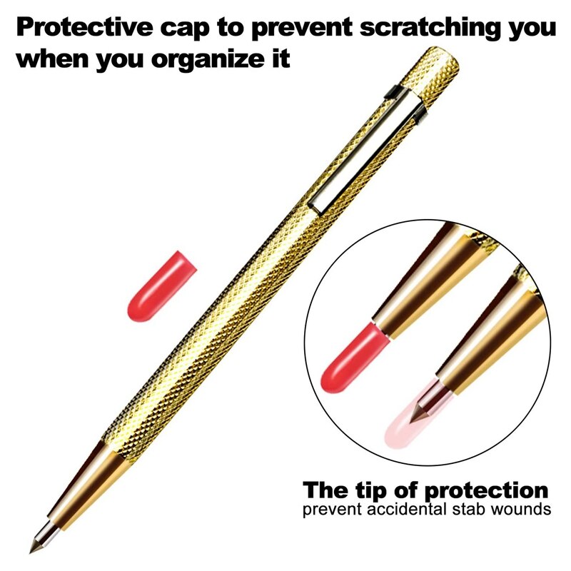 -6 Pcs Tungsten Carbide Tip Scribe Metal Etching Pen Carve Engraver Scriber Tools For Stainless Steel Ceramics Glass