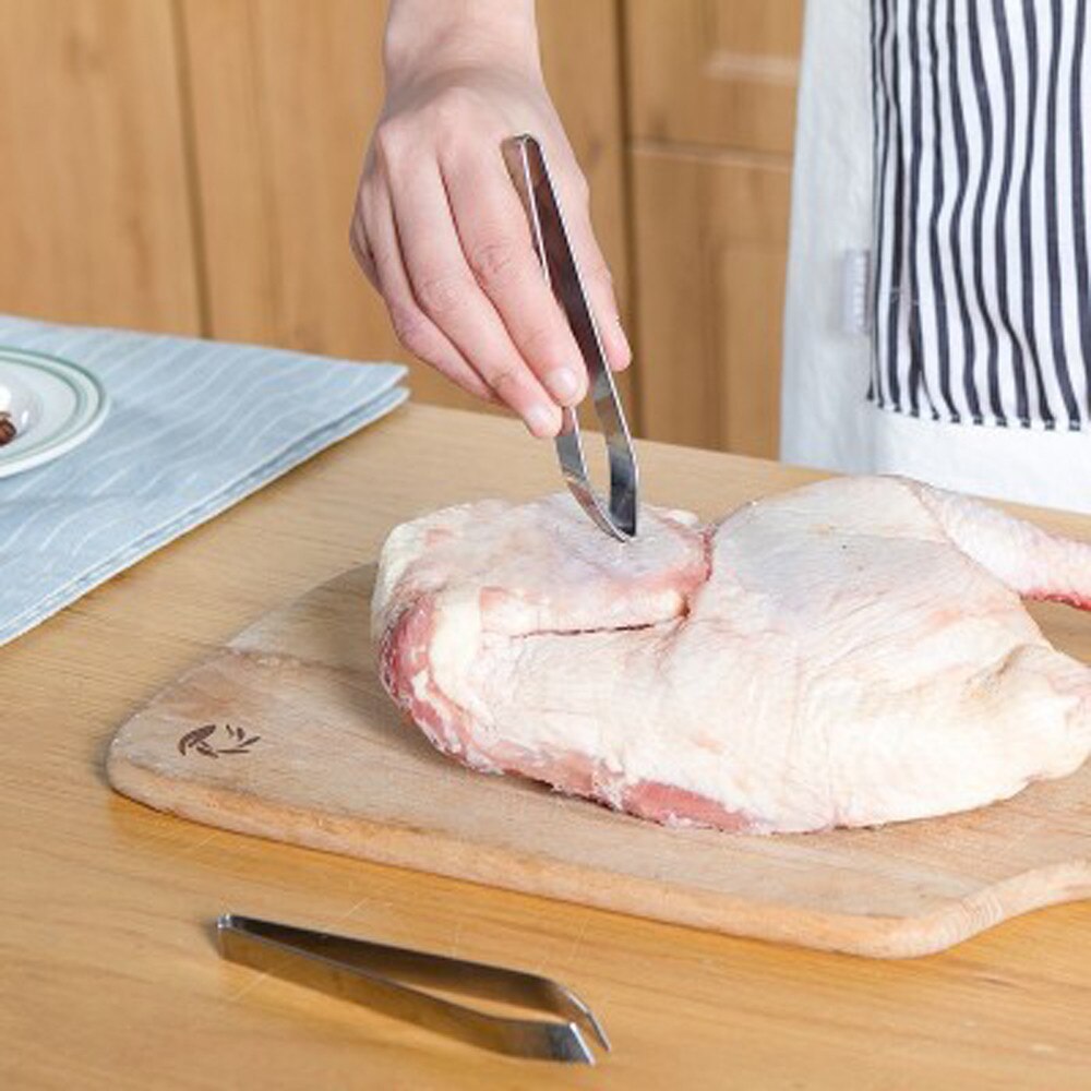 Stainless Steel Fish Bone Remover Pliers Pincer Puller Tweezer Tongs Pick-Up Utensils Kitchen Seafood Tool