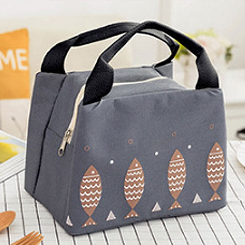Dihope Wasserdicht Tragbaren Mittagessen Tasche Thermische Isolierte Snack Tragen Tote Tasche Reise Picknick Lebensmittel Lagerung Beutel: dark gray B