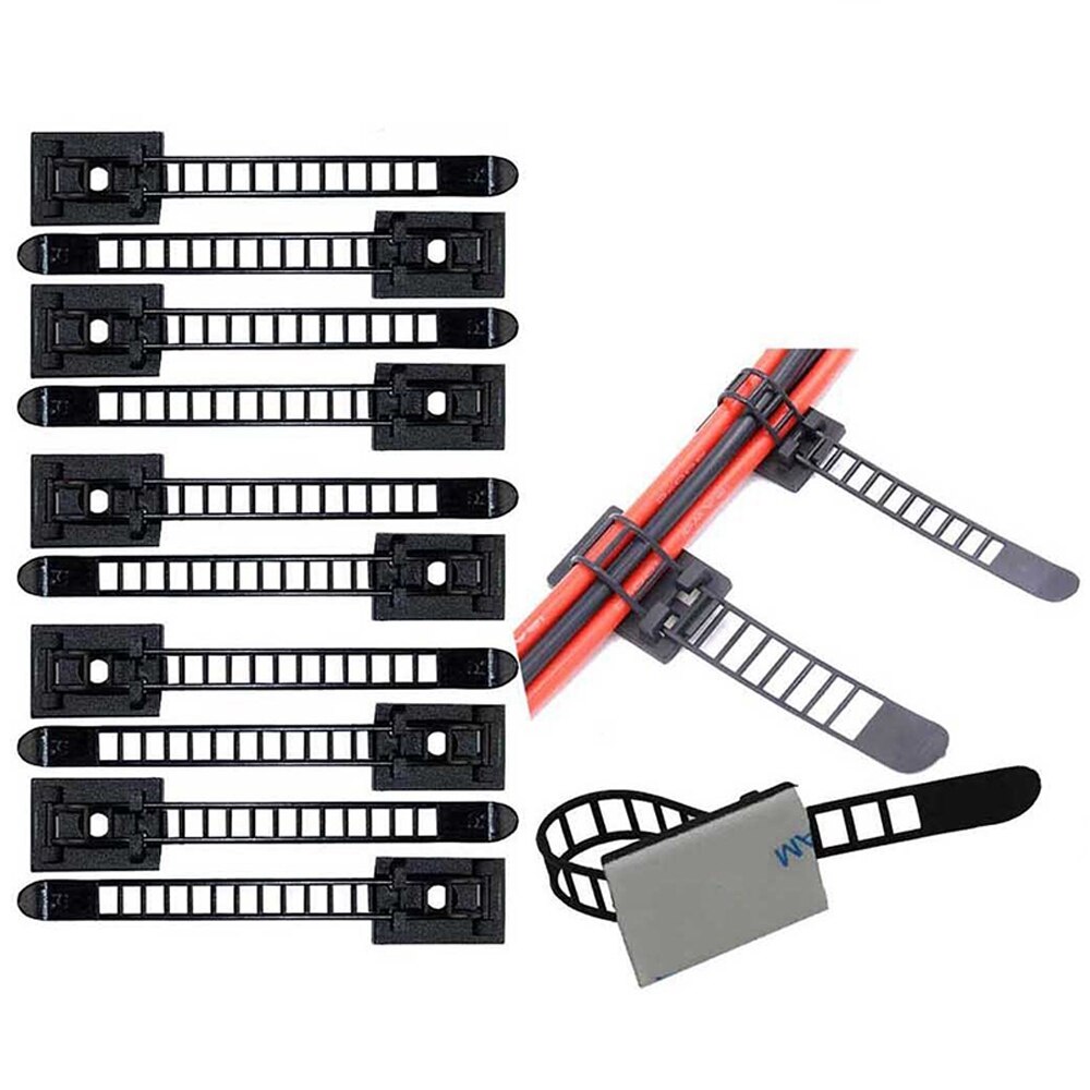 Clamp Cable Clamps (200 Per Pack) Adjustable Self-Adhesive Nylon Cable Clamp Multi-Purpose Cable Clamp For Wire Management