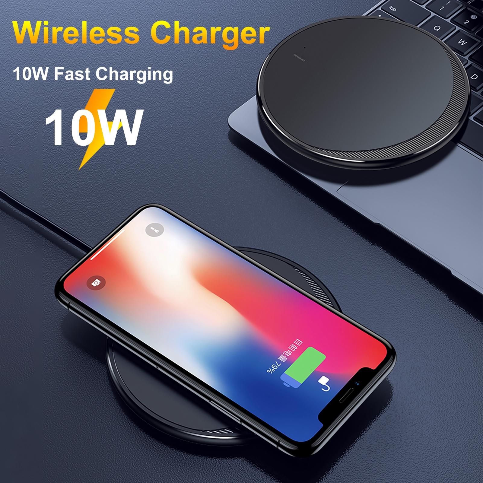 SALES! 5W 7.5W 10W Round Thin Desktop Mobile Phone Fast Wireless Charger Pad Adapter