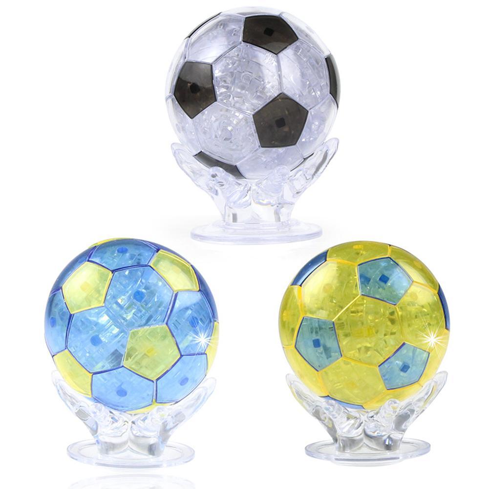 3D Voetbal Crystal Puzzel Diy Montage Model Bureau Ambachtelijke Decor Onderwijs Kinderen Speelgoed Decoratie Tafelblad Ornamenten Model