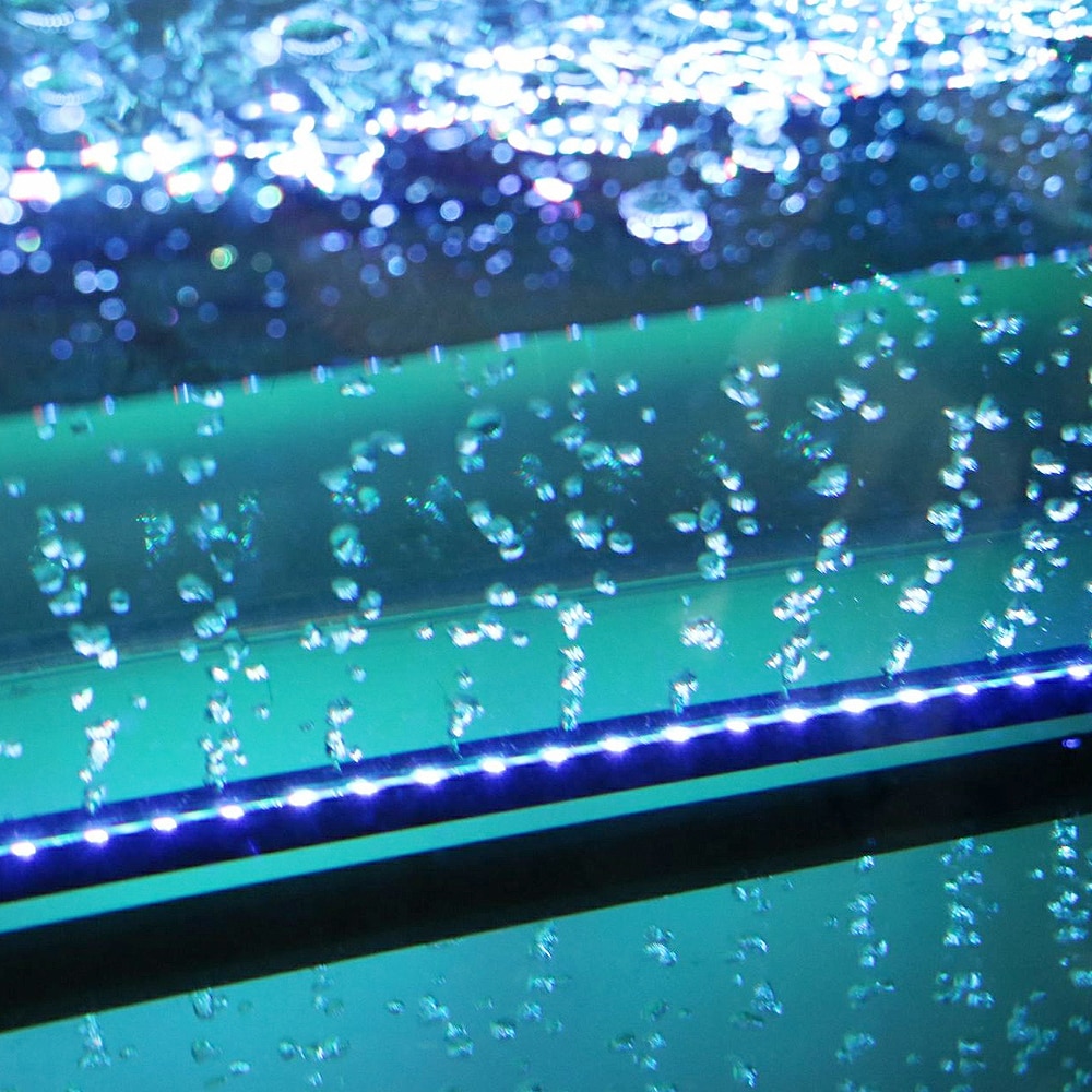 Akvariefisk tank lys vandtæt ledet boble pumpe bar lys 23/30/45/52cm dekor belysning undervands lampe 24 nøgle fjernbetjening