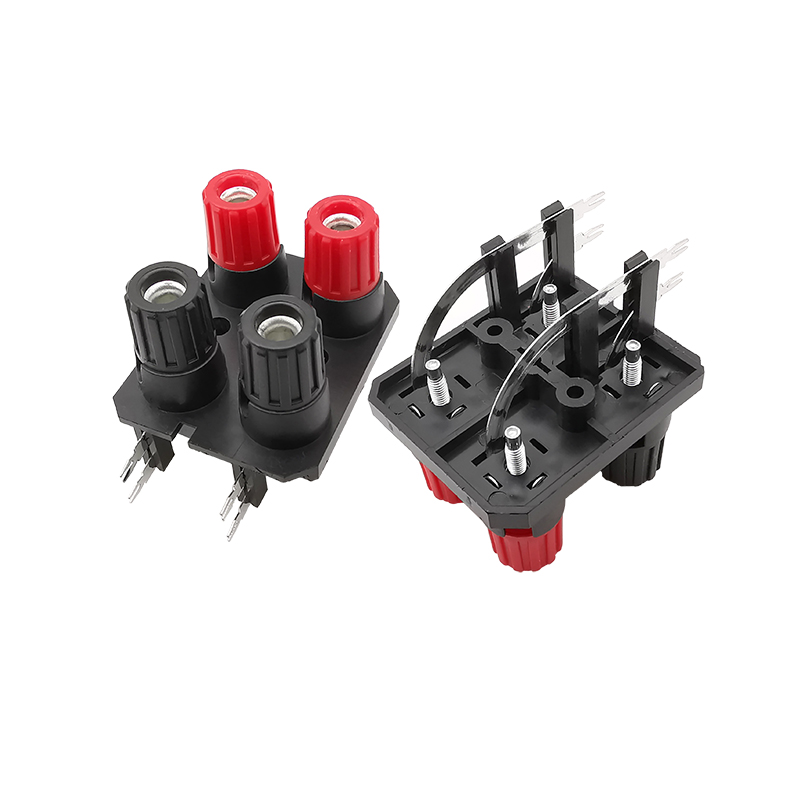 WP 2 4 6 Pole External Audio Jack 4mm Banana Socket Connector Speaker Amplifier Screw Post Terminal Block Straight/Bend Pin: Lavender / 20-29Pcs