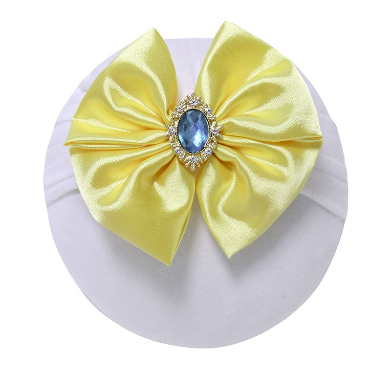 Baby Hoofdband Bow Haarbanden Voor Meisje Corduroy Head Band Baby Peuter Effen Hoofdbanden Hair Band Bow Hoofddeksels Accessoires: YELLOW