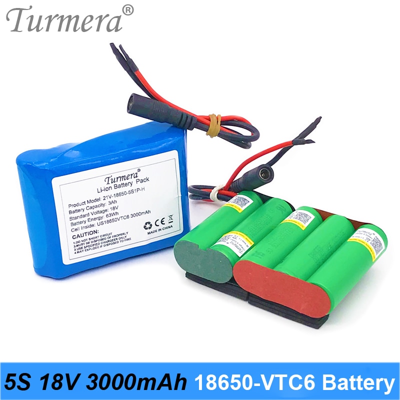 5S 18V 21V 3000Mah Reachargeable Lithium Batterij Pack Us 18650VTC6 3000Mah 30A Batterij Cel Met 5S Bms Voor Schroevendraaier 18V 21V