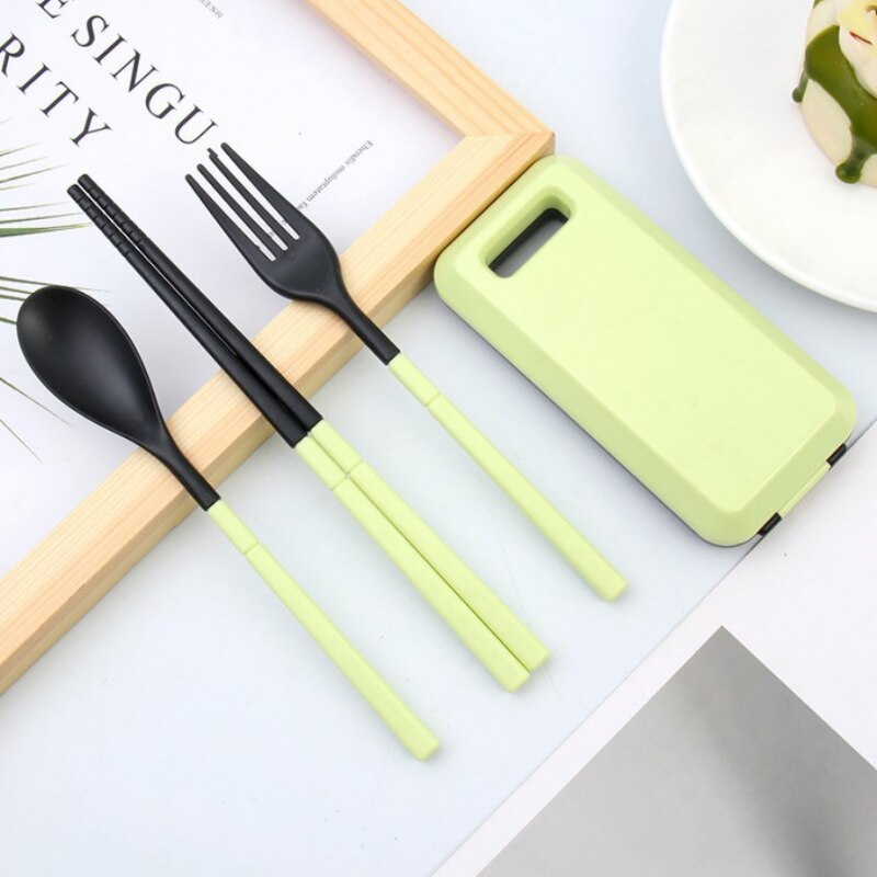 Gezonde lunchbox van tarwestro, bentoboxen, magnetronservies, voedselcontainer, keukenvoedseldoos: Opvouwbare set 01