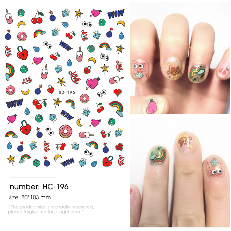 HNUIX 3d nail art sticker Bloemen Motieven Nails Art manicure decal decoraties nail sticker voor nail beauty tips