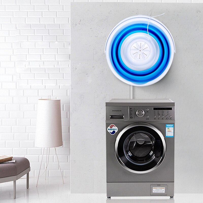 HIMOSKWA Portable Fruit Vegetable Washer DC5V USB Ultrasonic Turbine Washing Machine Laundry Cleaner With 10L Folding Bucket