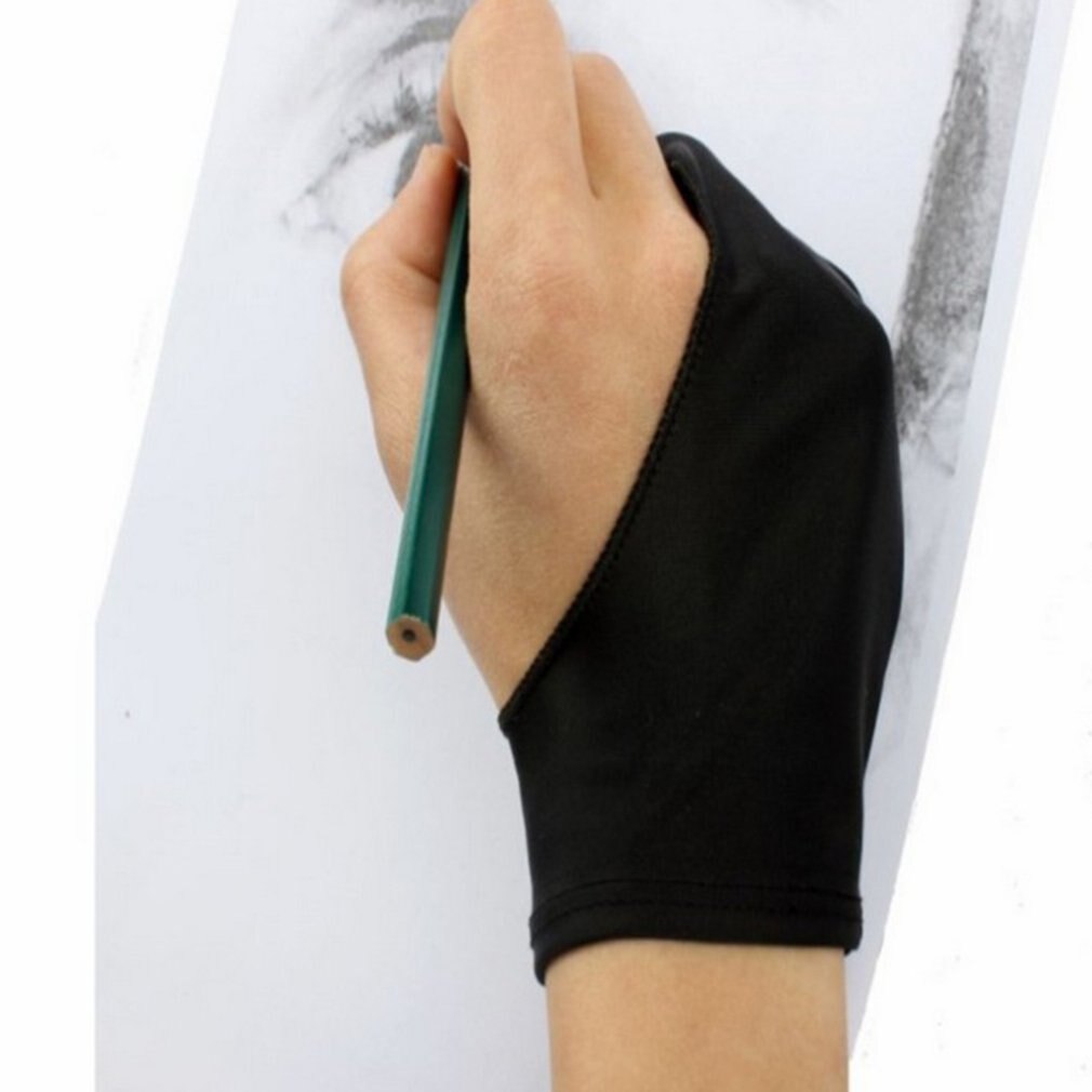 2 dita anti-incrostazione Guanto per Mano Destra E Sinistra Artista Disegno A Prova di Sudore per Qualsiasi Grafica Disegno tavoletta