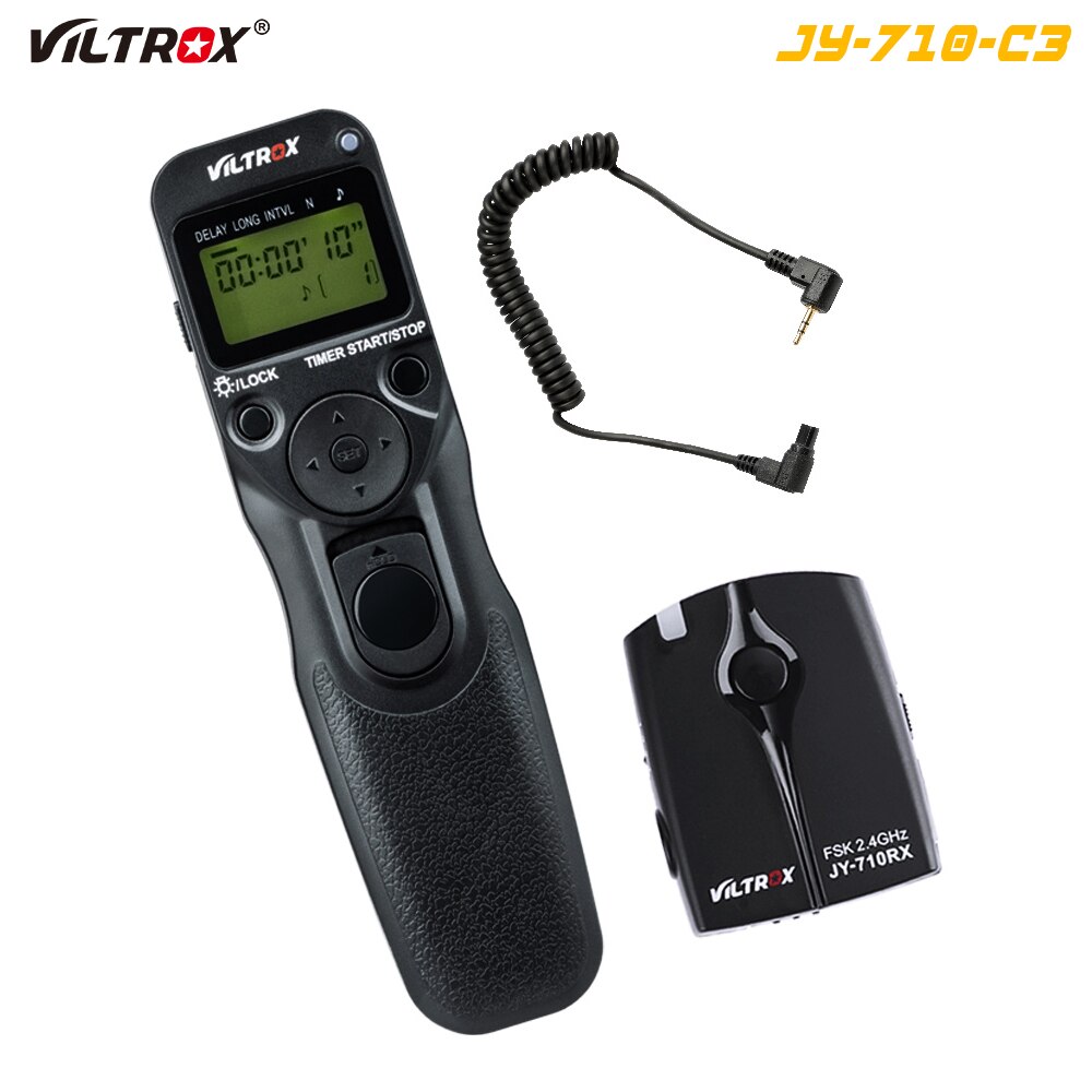 Viltrox-cámara inalámbrica JY-710-C3, temporizador LCD, Control remoto, disparador, para Canon 50D, 30D, 40D, 7D, 7DII, 5D, 6DII, Mark IV, 5diii