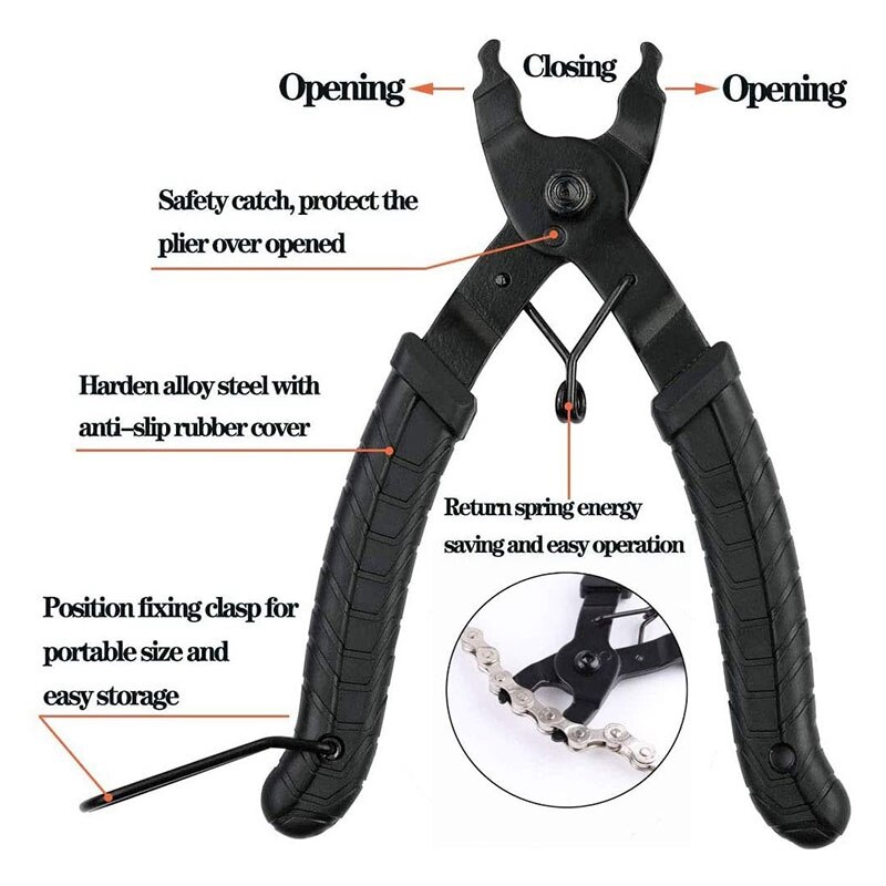 Bicycle Chain Repair Tool Reusable Bicycle Chain Brush Chain Breaker Splitter Cutter Bike Master Link Pliers Remover