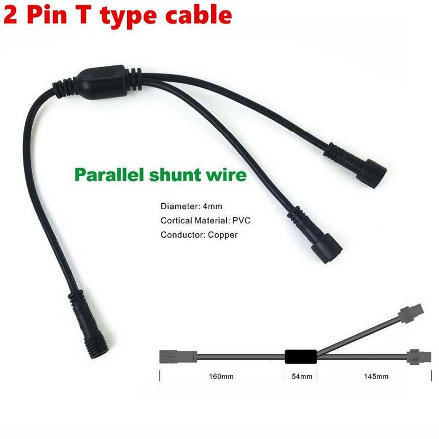 Waterproof Connector Adapter Screw locking Electrical Wire Connector Plug Waterproof lighting Extension Cable+Dimmer 2 Pin Wire: green