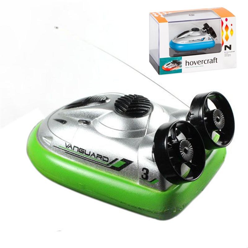 Mini RC Hovercraft Remote Control Model Jet Boat Radio R/C Turbo Motor Classic Electric Speedboat Boy Toy: Green with box
