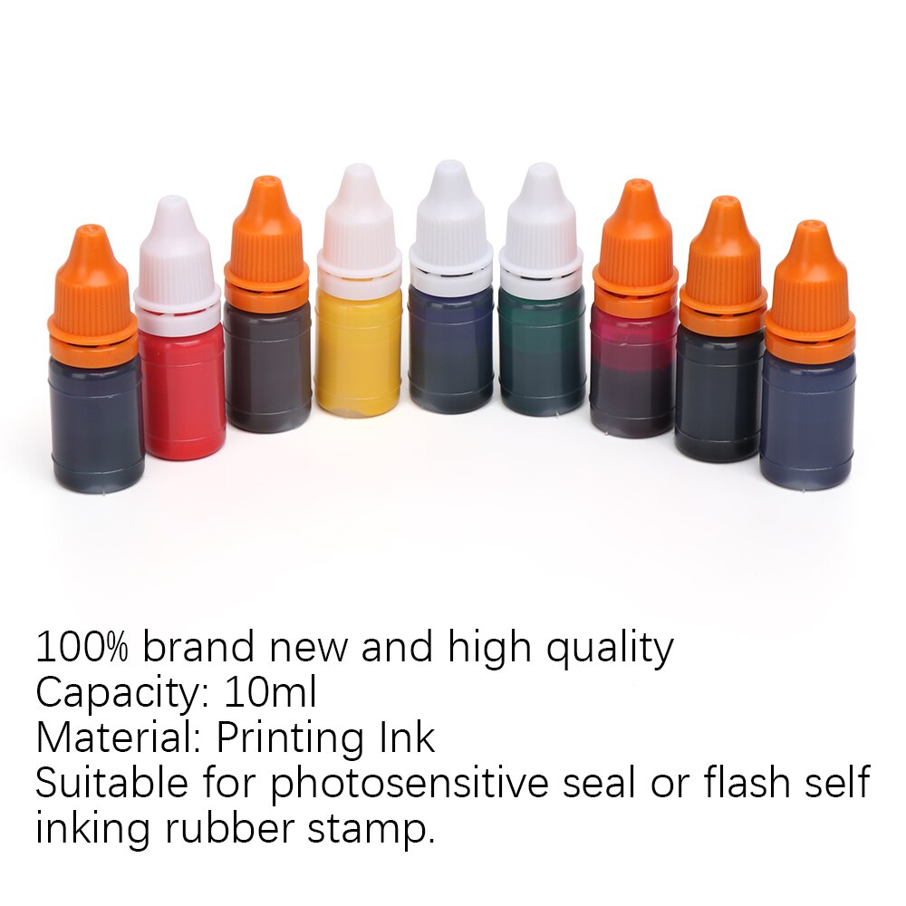 1 stk 10ml farverige flash genopfyldning blækfarver lysfølsom forseglingsstempel olie til træ bryllup scrapbooking gør forsegling kontorartikler
