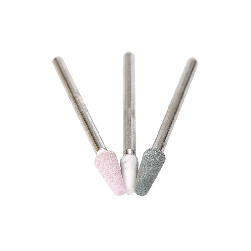 3 st nail art borr karborundum polering sliphuvuden hjul manikyr verktyg pedikyr elektriska nagelfilar nagelborr