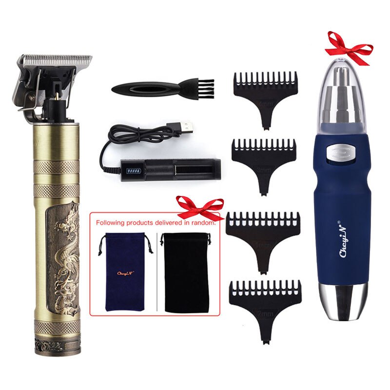 Tondeuse à cheveux professionnelle + tondeuse à cheveux de nez + rasoir électrique rasoir sans fil tondeuse à barbe Rechargeable finition coupe de cheveux Machine
