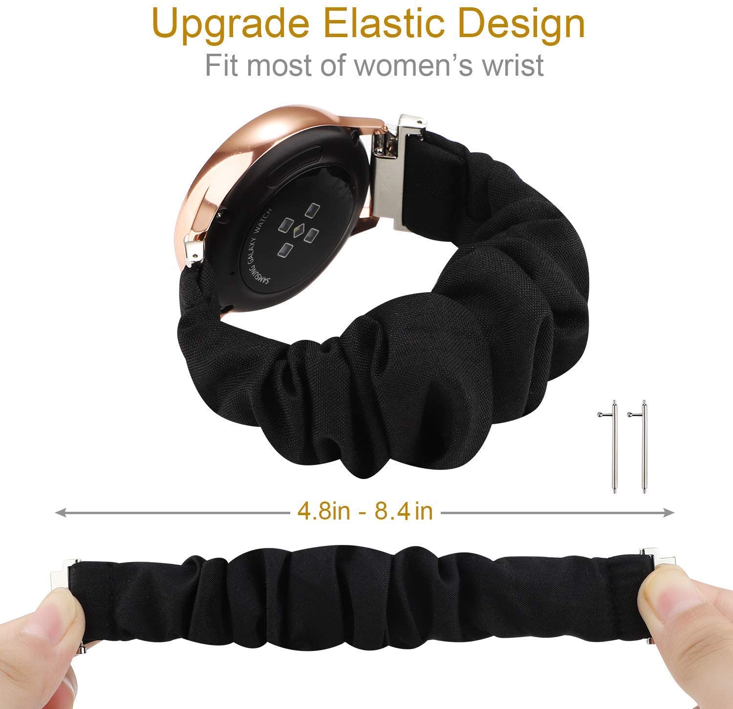 20 22mm scrunchies elastisk klokkerem for samsung galaxy watch 46mm 42mm aktive 2 huawei klokke  gt2 reimer  s3 amazfit bip