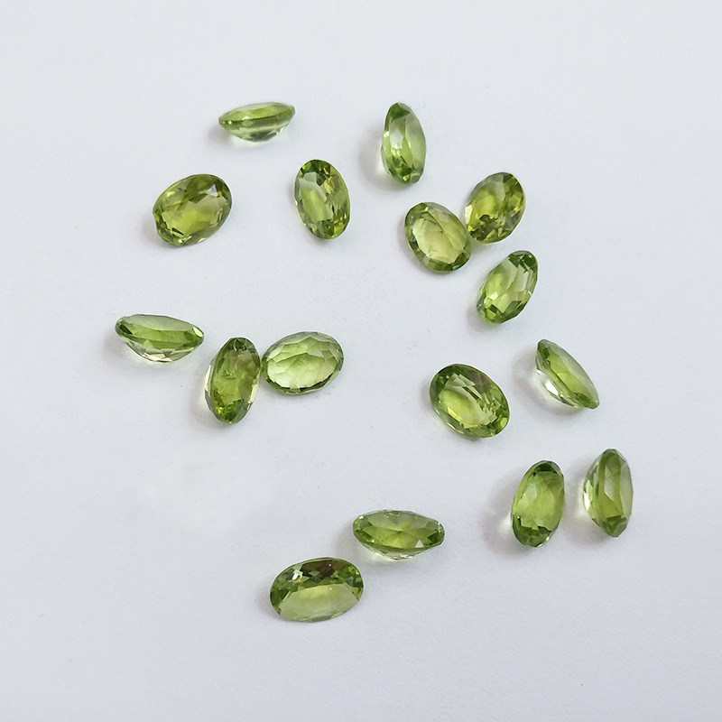 Wong Regen 1 Pcs Natuurlijke 3*4 Mm Oval Cut Natuurlijke Peridot Losse Edelstenen Diy Stenen Decoratie Sieraden veel Bulk