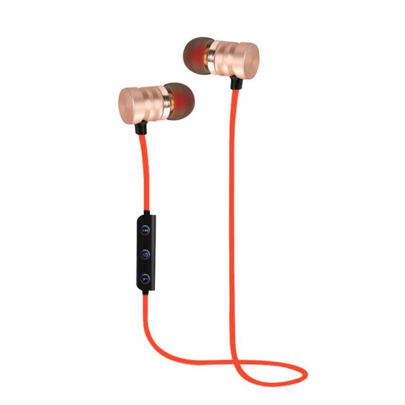 M9 Magnetische Sport Bedrade Headset Bluetooth 4.1 Stereo Headset Met Microfoon Rood + Zwart