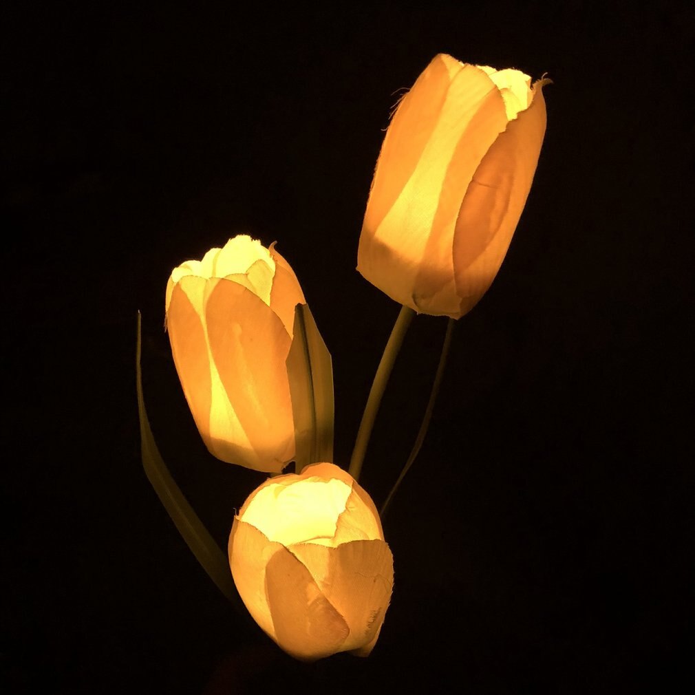 Solar Powered Tulips Flower LED Light Yard Garden Path Landscape Lamp Outdoor LED Gardening Flower Home Wedding Decoration