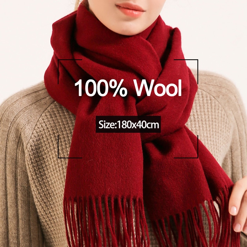Écharpe Femme Hiver Cachemire 100% Laine Pashmina - Grande Écharpe Chaude Avec Boîte Cadeau