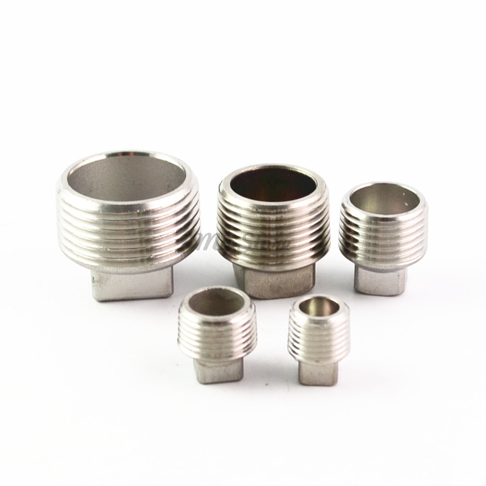 Conector de tubería de acero inoxidable 304, conector macho cuadrado de fundición, roscado