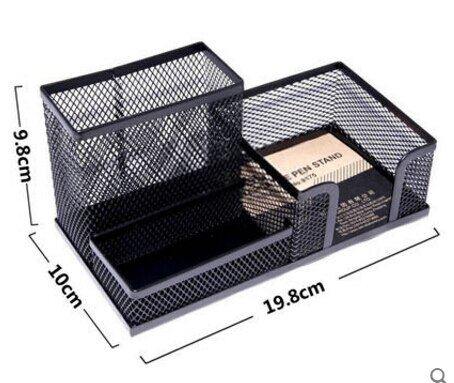 Deli Multifunction Pen Holders Pen Rest Desk Organizer Pencil Case Storage Box Metal Desktop Office Supplies: C