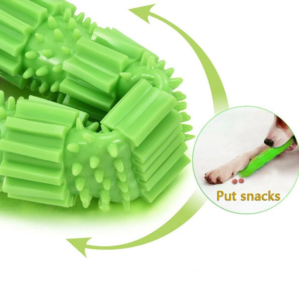 Juguetes mordedores para mascotas, palo de goma resistente a las mordeduras, cepillo de dientes para limpieza de dientes de gato y cachorro, dispensador de comida para perros, juguete de entrenamiento