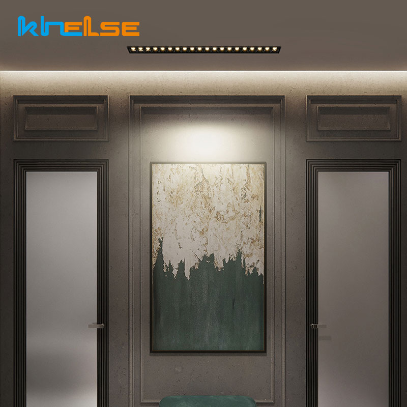 Frameless Indoor Recessed Downlight AC110-240V LED Linear Bar Lamp Aluminum Ceiling Light Long Strip Corridor Bedroom Decor 90Ra