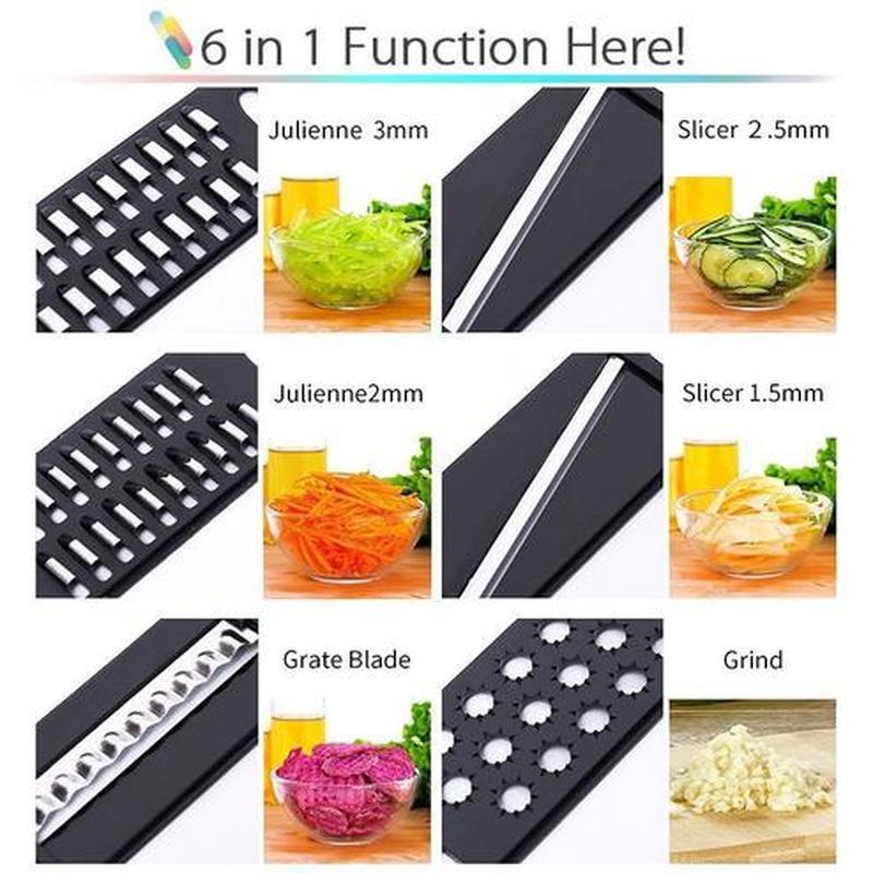 6 In 1 Multifunction Cutter Carrot Vegetable Potatoes Salad Radish Slicer Peeler Grater Cooking Cutter Chopper Kitchen Gadgets