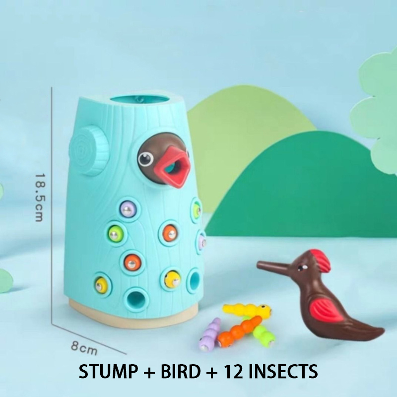Specht Insekten Fang Spiel Intelligenz Entwicklung FrüHenne Bildung Puzzle Junge und Mädchen freundlicher Magnetischen Angeln Spielzeug: groß Blau