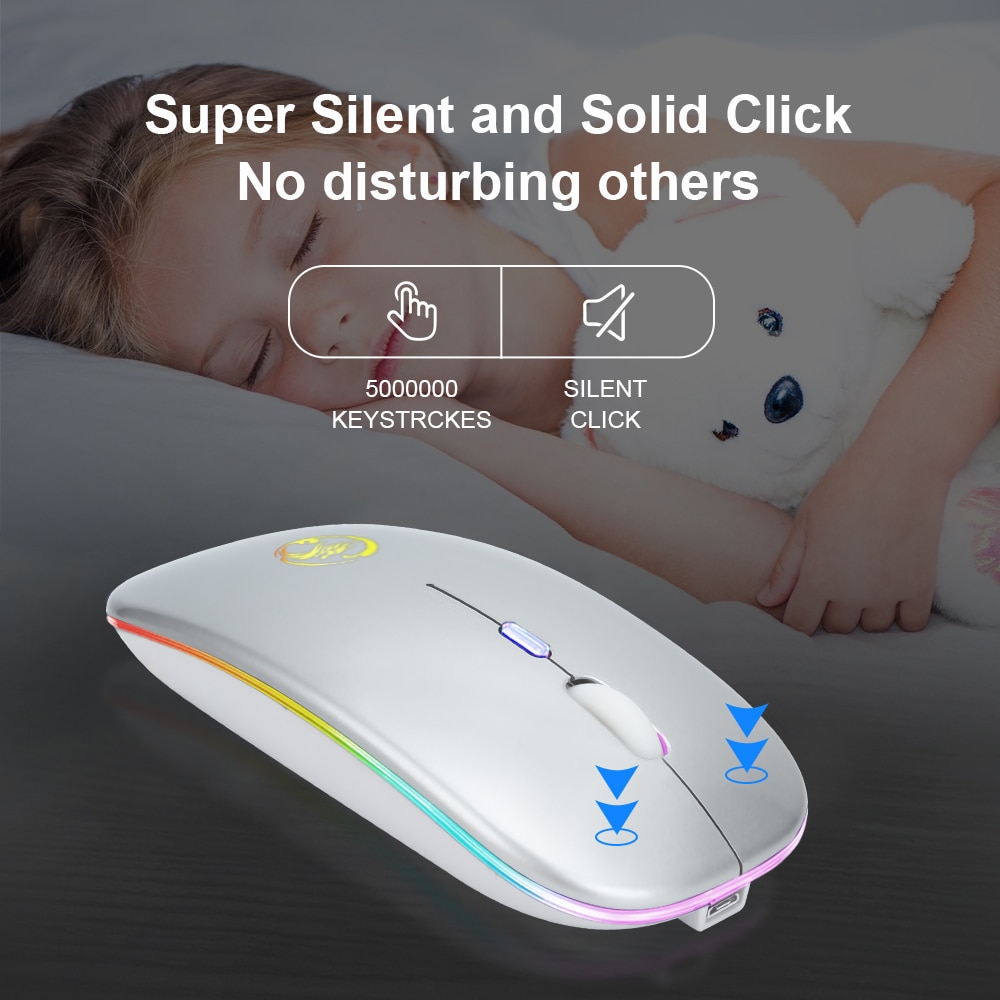 Draadloze Muis Bluetooth Computer Muis Mini Stille Mause Oplaadbare Ergonomische Muis 2400 DPI 2.4 Ghz Optische USB laptop Muizen